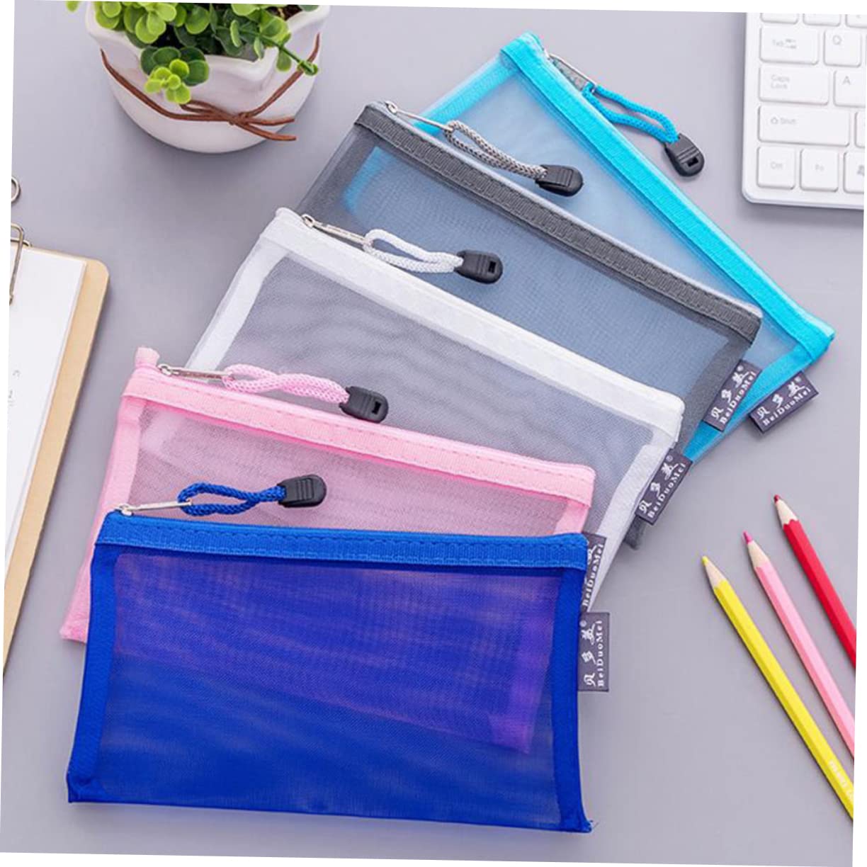 jojofuny 3 Set Borsa Con Cerniera Per Cancelleria E Accessori Per Viaggi Ufficio E Scuola 6 Pezzi * 3