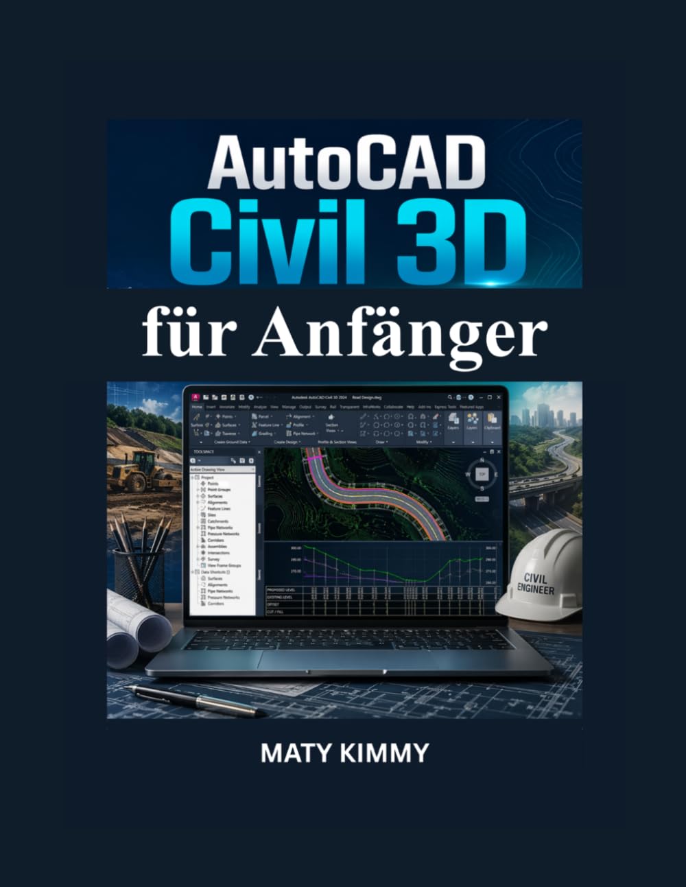 AutoCAD Civil 3D für Anfänger: Praktischer Leitfaden für Geländemodellierung, Entwässerung, Straßenplanung und Ingenieurprojekte