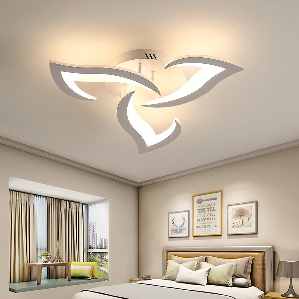 Plafoniera Led Moderno, 36W 3500LM Lampada da Soffitto in Acrilico, Bianco Lampadario Led Soffitto Forma Di Petalo per Camera da Letto, Cucina, Studio, Soggiorno, Luce Bianca Calda 3000K