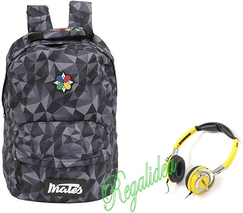 ZAINO SCUOLA Mates americano nero grigio omaggio cuffie ZAINO SCUOLA Mates americano nero grigio omaggio cuffie