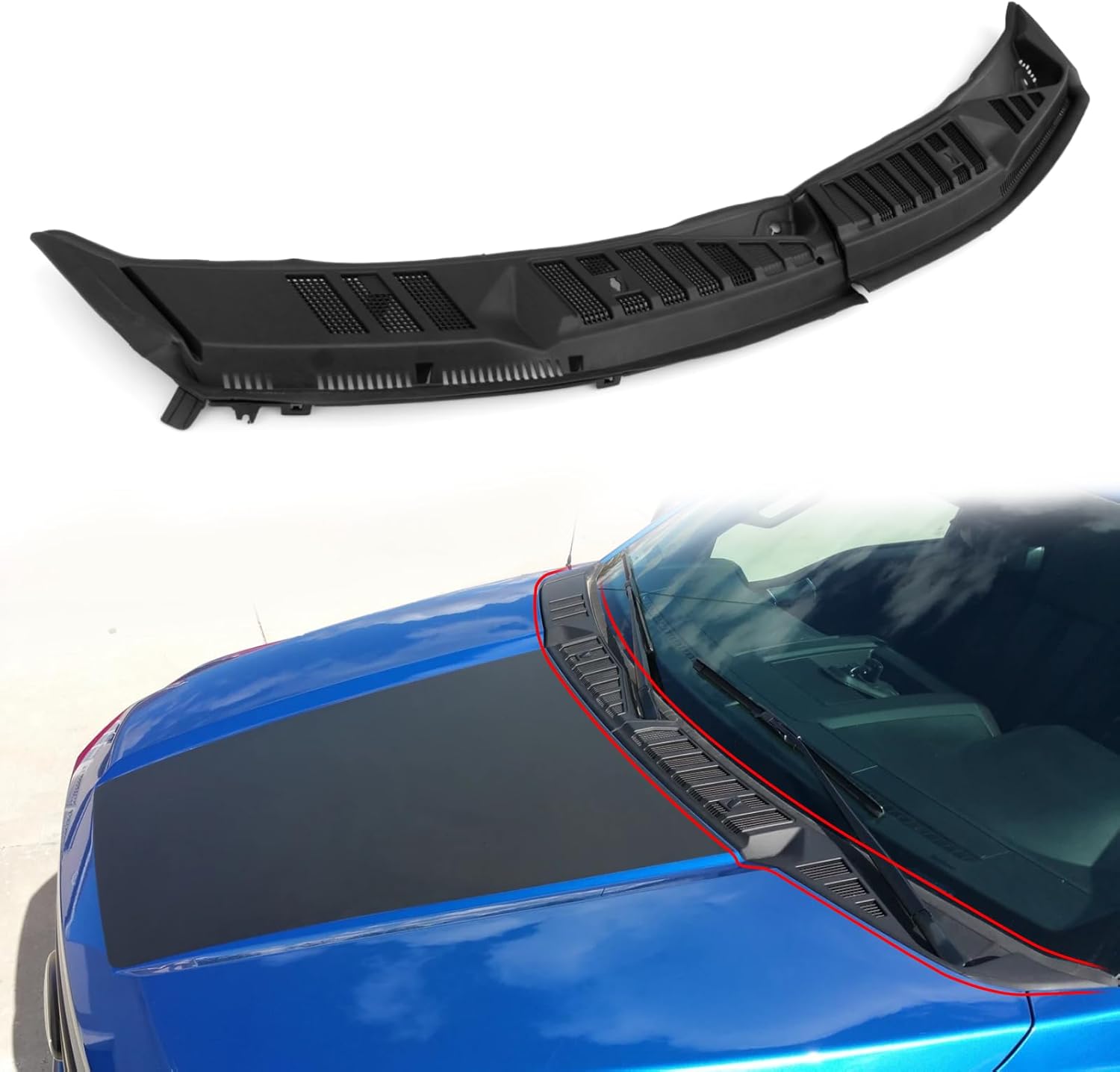 Jaronx Compatible with Ford F150 Wiper Cowl Replacement 2015-2020, Windshield Wiper Cowl Panel Cover Vent Grill Compatible with Ford F150 FL3Z15022A69A FL3Z25022A69B (Left & Right)
