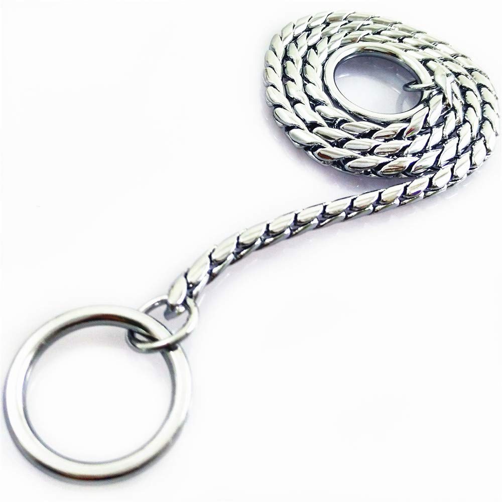 Dog P Snake Chain Chrome Plated Metal Choke Collar