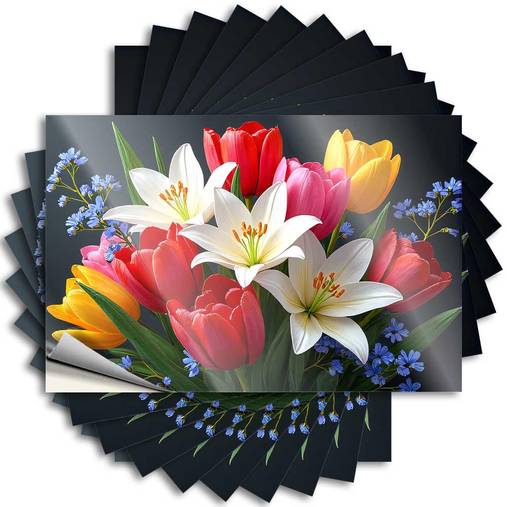 Abipuir - Funny Colorful Tulips Lilies Bumper Sticker,10 Pcs Christmas Car Stickers, Funny Garage Signs for Men (2.36 x 3.54 inch)