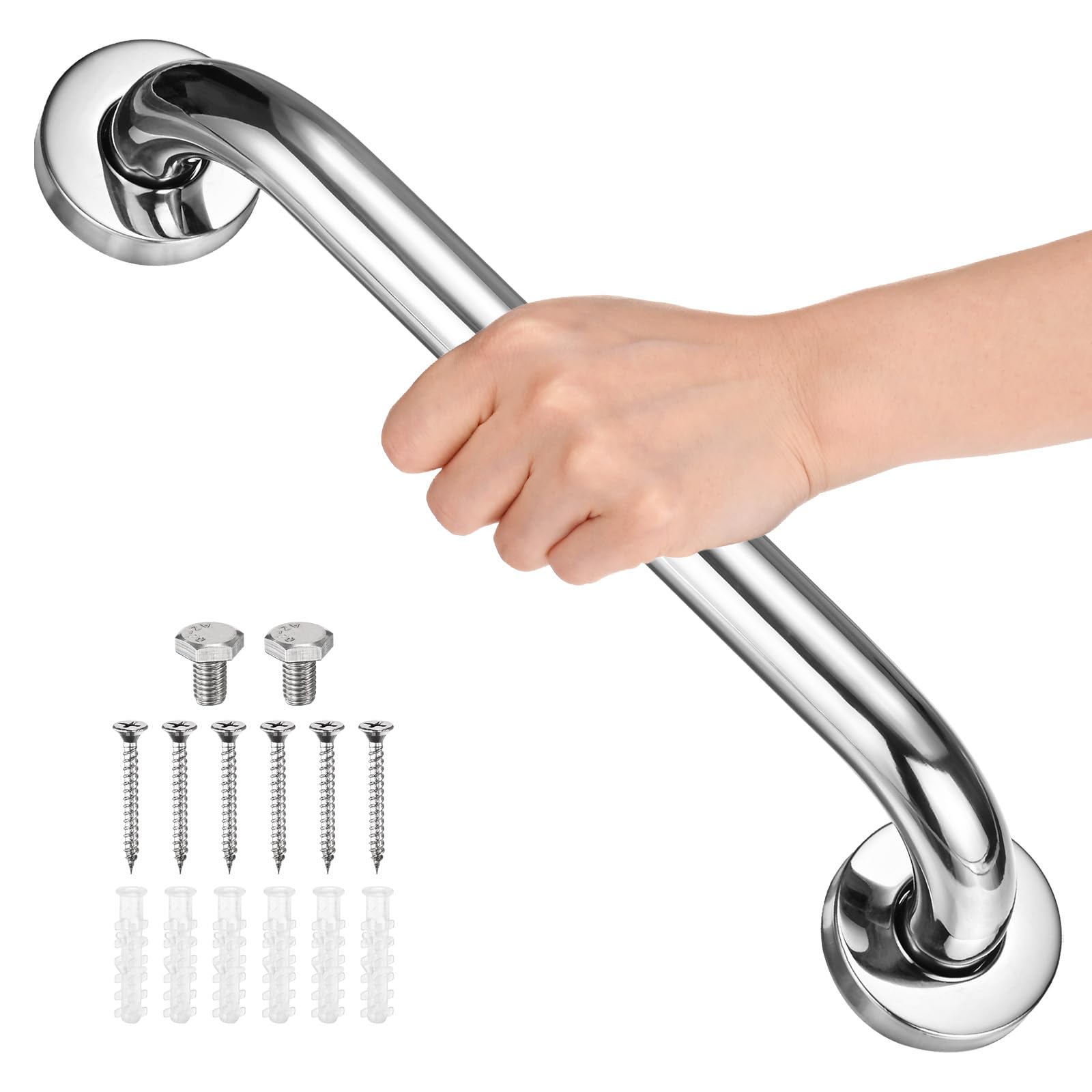 Barre d'appui antidérapante en acier inoxydable pour sécuriser la douche des seniors
