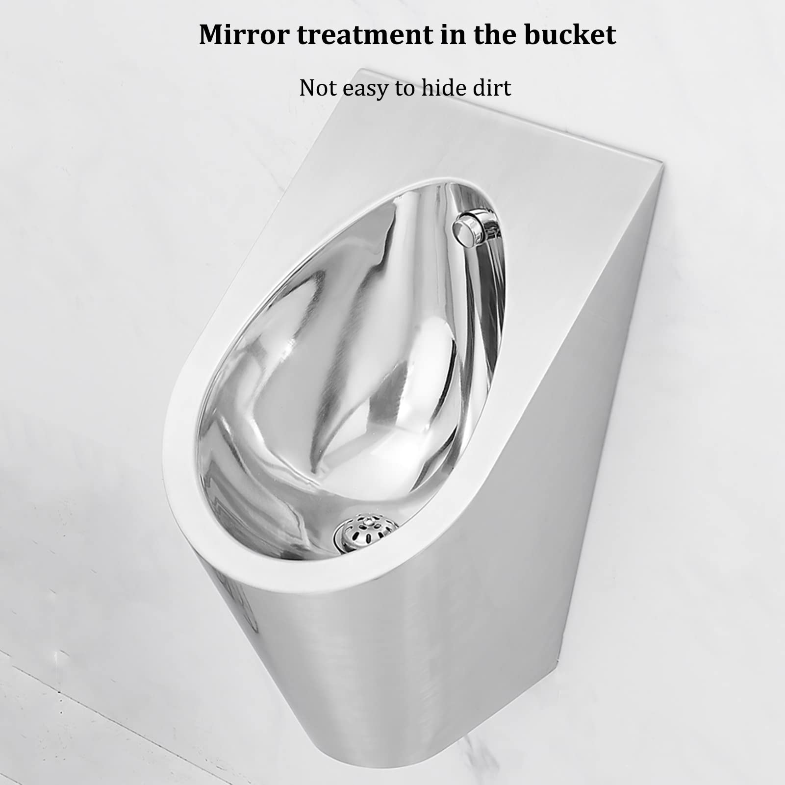 OTQEFTN Universal Flushing High-Efficiency Men's Urinal,Stainless Steel Automatic Sensor Integrated Toilet Urinal,Hotel Bathroom Public Toilet Wall-Mounted Urinal, Adult Urinal