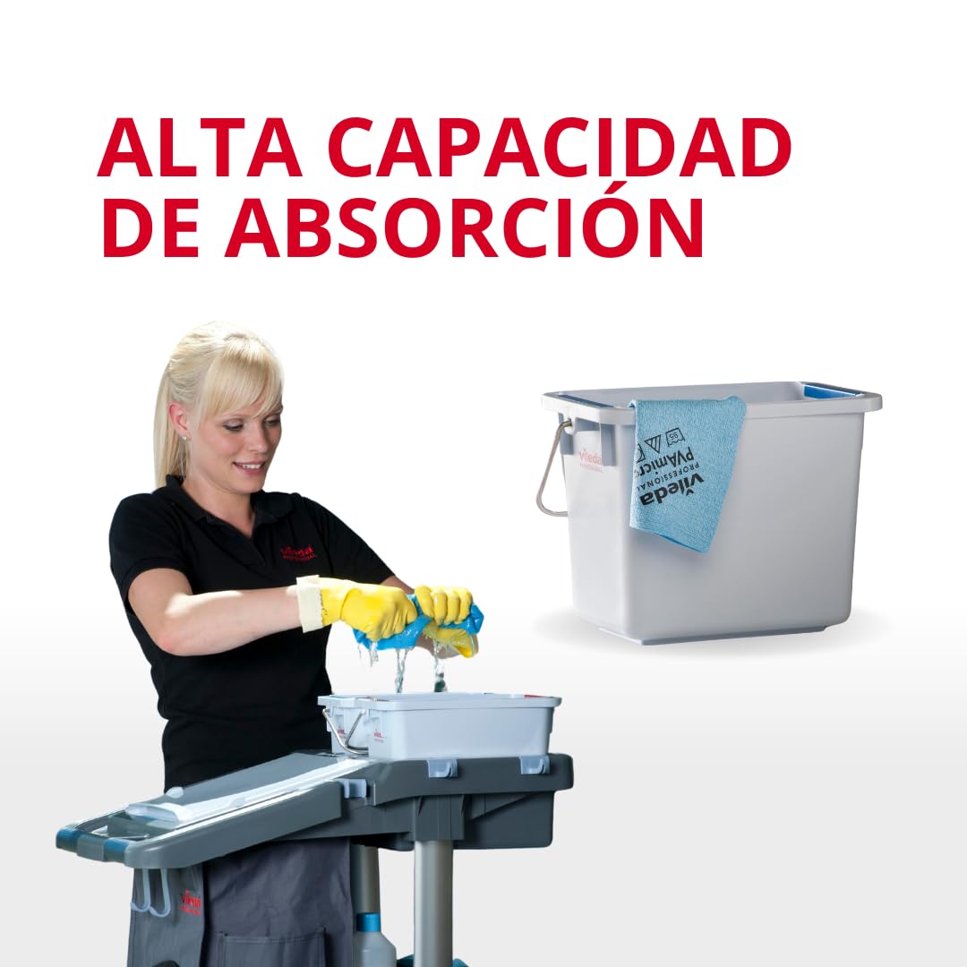VILEDA Professional | Bayeta PVAmicro. PVA y Microfibra, color Azul, 38 x 35cm - Caja 20 paquetes x 5 uds