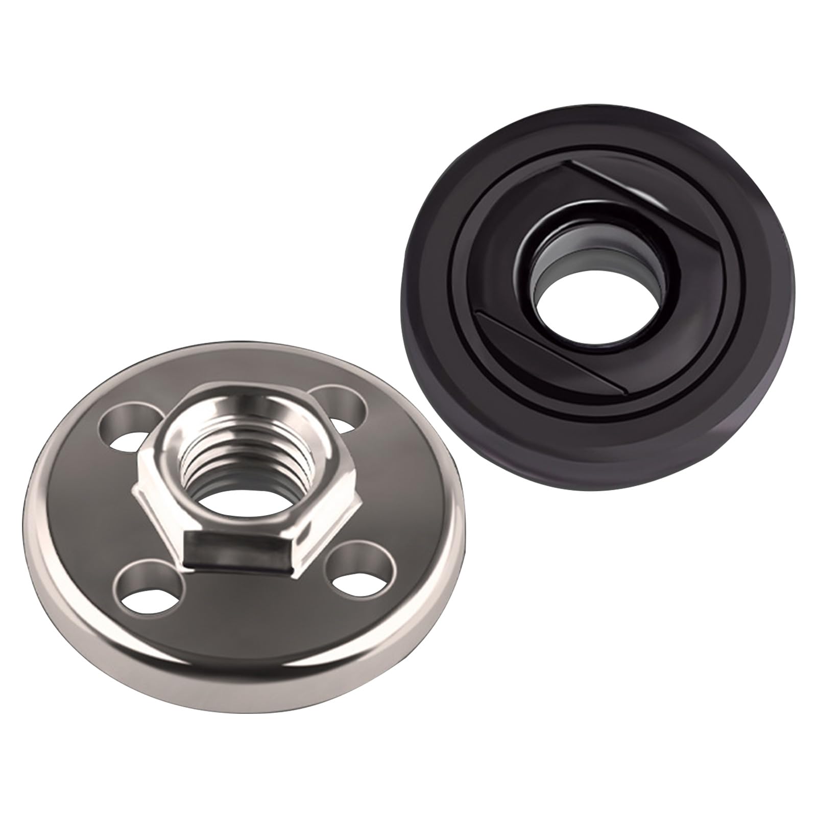 Beimus 1 Pair Hexagon Flange Nut Pressure Plate For 100 Grinder, 4-Hole Steel Plate With Anti-Rust Coating Angles Grinder Pressure Hole
