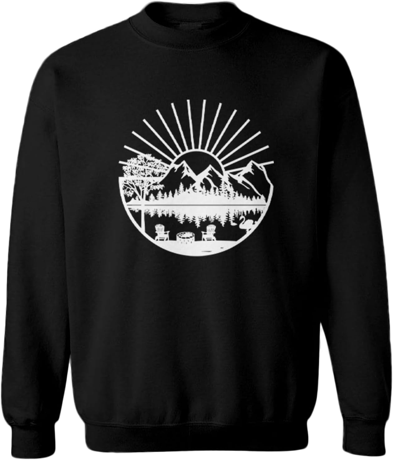 Tcombo Scenic Mountains & Lawn Chairs - Hiking Toddler Fleece Crewneck Sweater