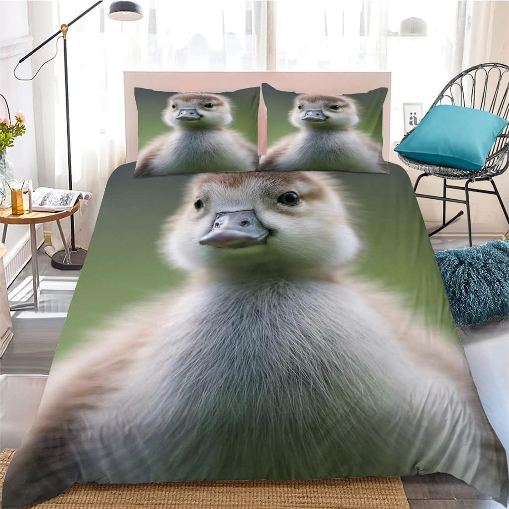 Pokrowiec Nordica Łóżko 180 Animal Swan Szary, Pościel 260x240 Dziecko Kołdra Pokrywa Z Zamek & 2 Poszewka na Poduszkę Pościel Zestaw - Zestaw Łóżek Młodzieży