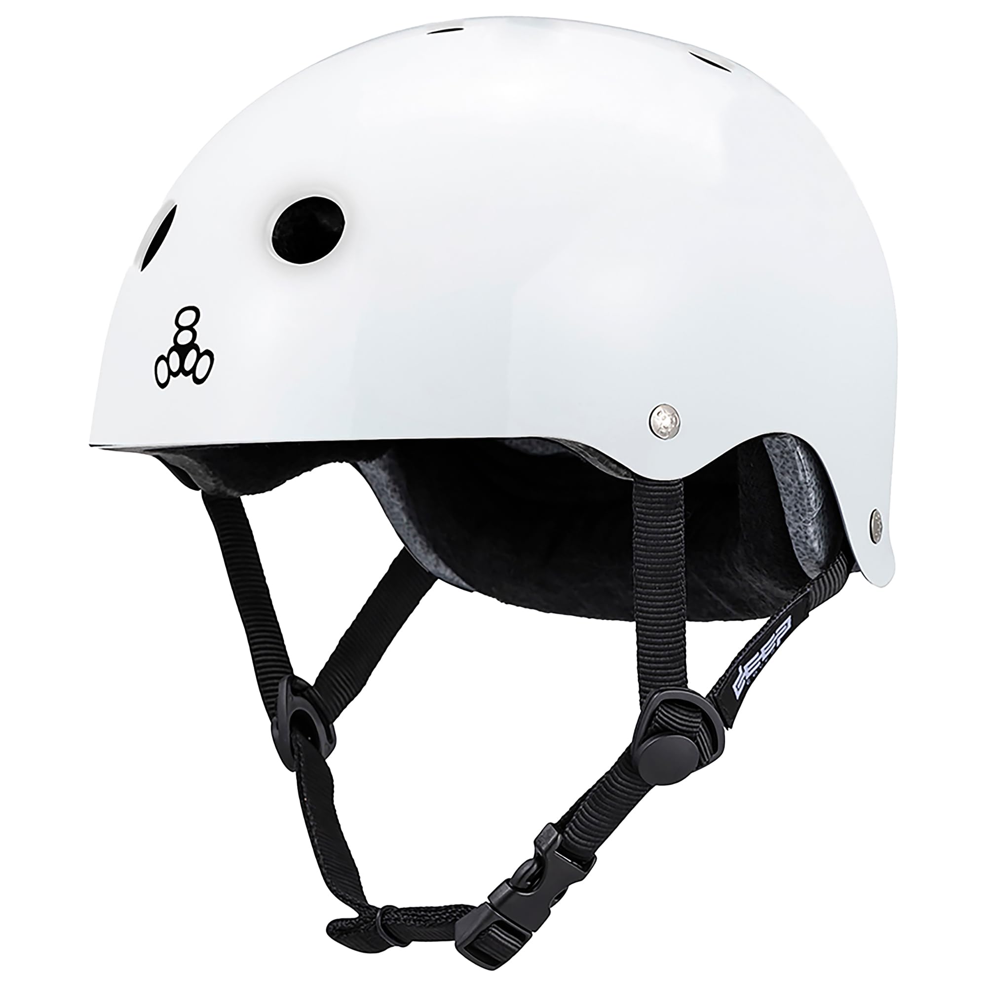 Triple Eight Deep Cover Helmet – Ideal for Skateboarding, Cycling, BMX, and Roller Skating - X-Large/XX-Large - White Glossy