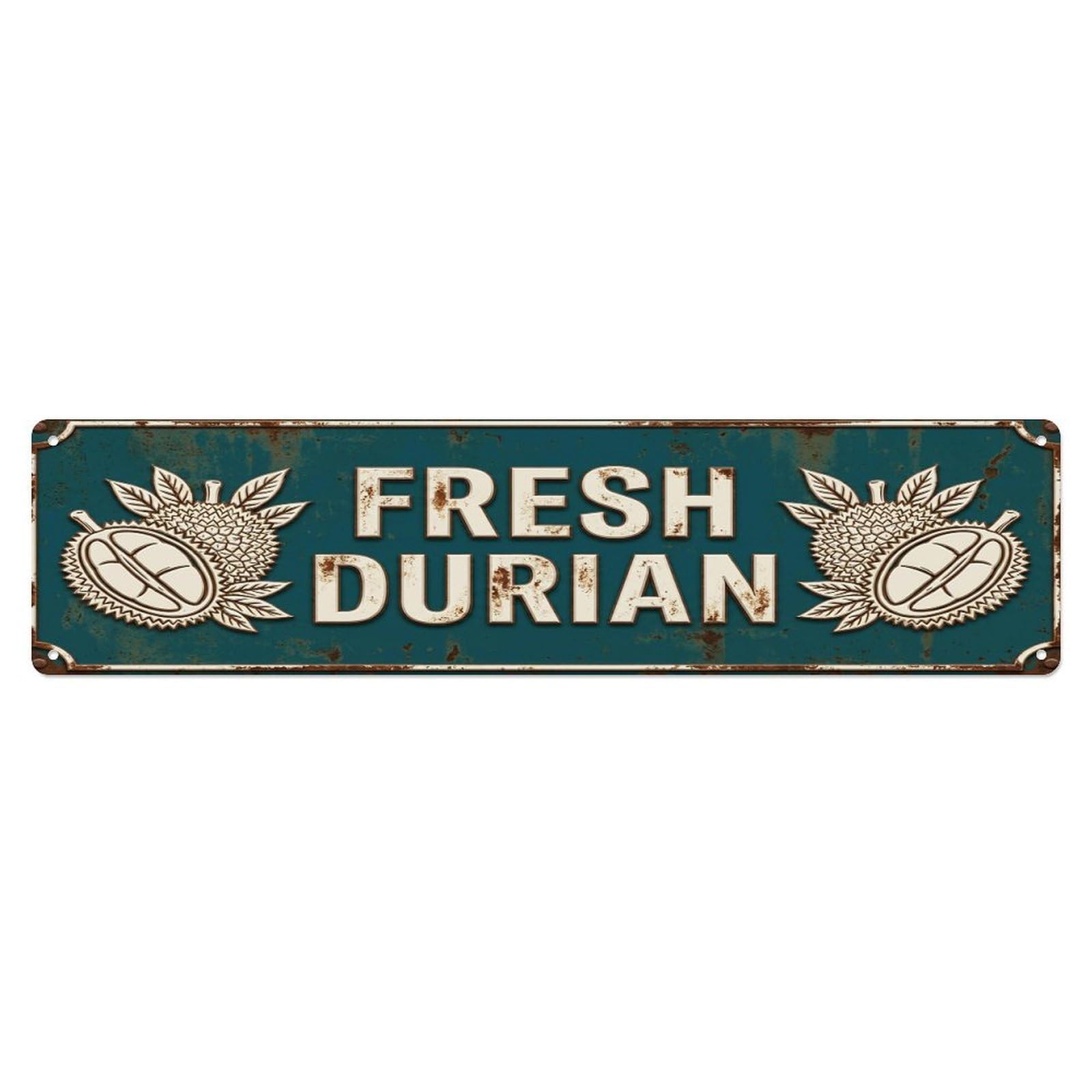 FRESH DURIAN Vintage Fruit Rustic Farmhouse Metal Tin Sign