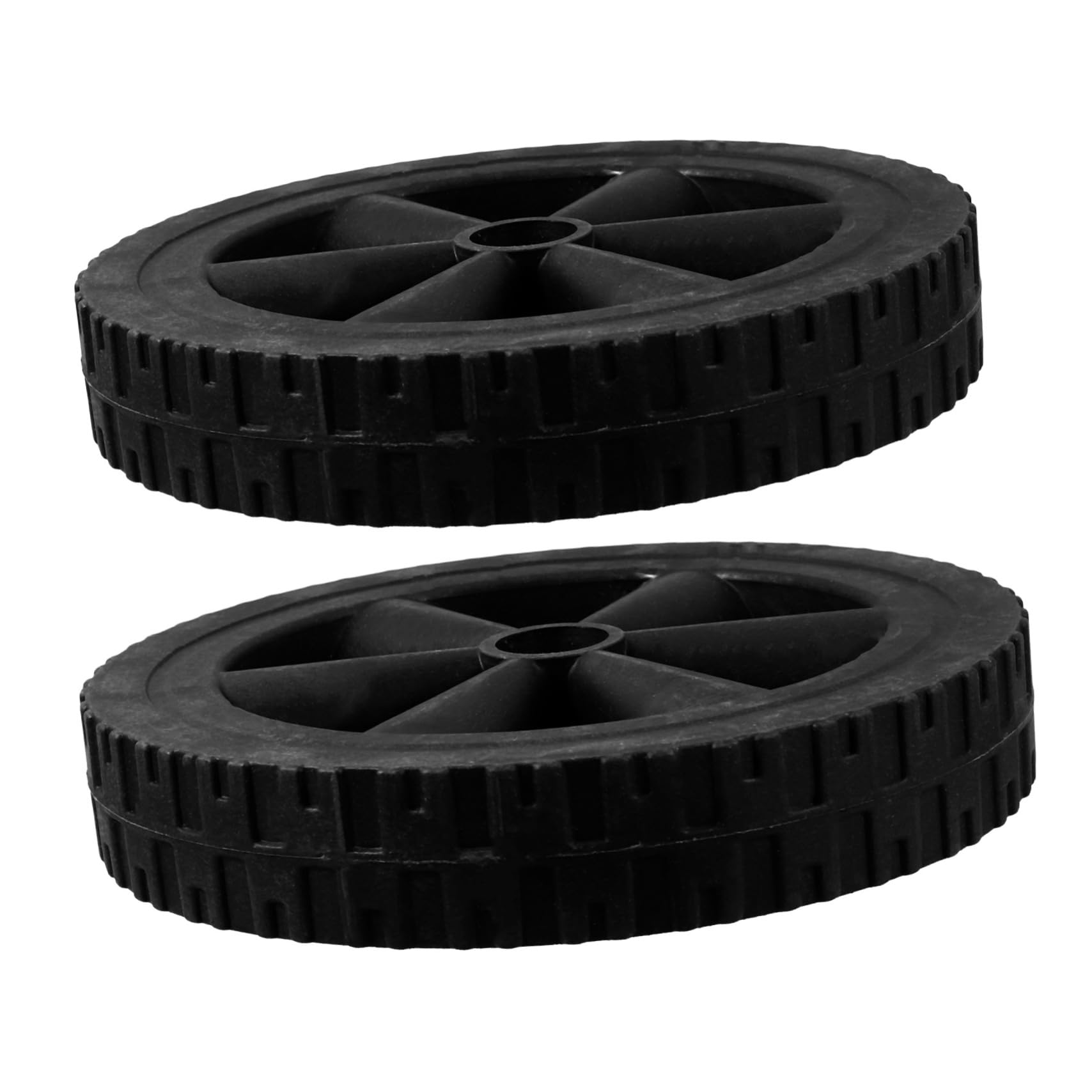 Ruote di Ricambio Gomma Carrelli e Barbecue 2 Pezzi Plastica Nera , Resistenti All’usura , Installazione Facile