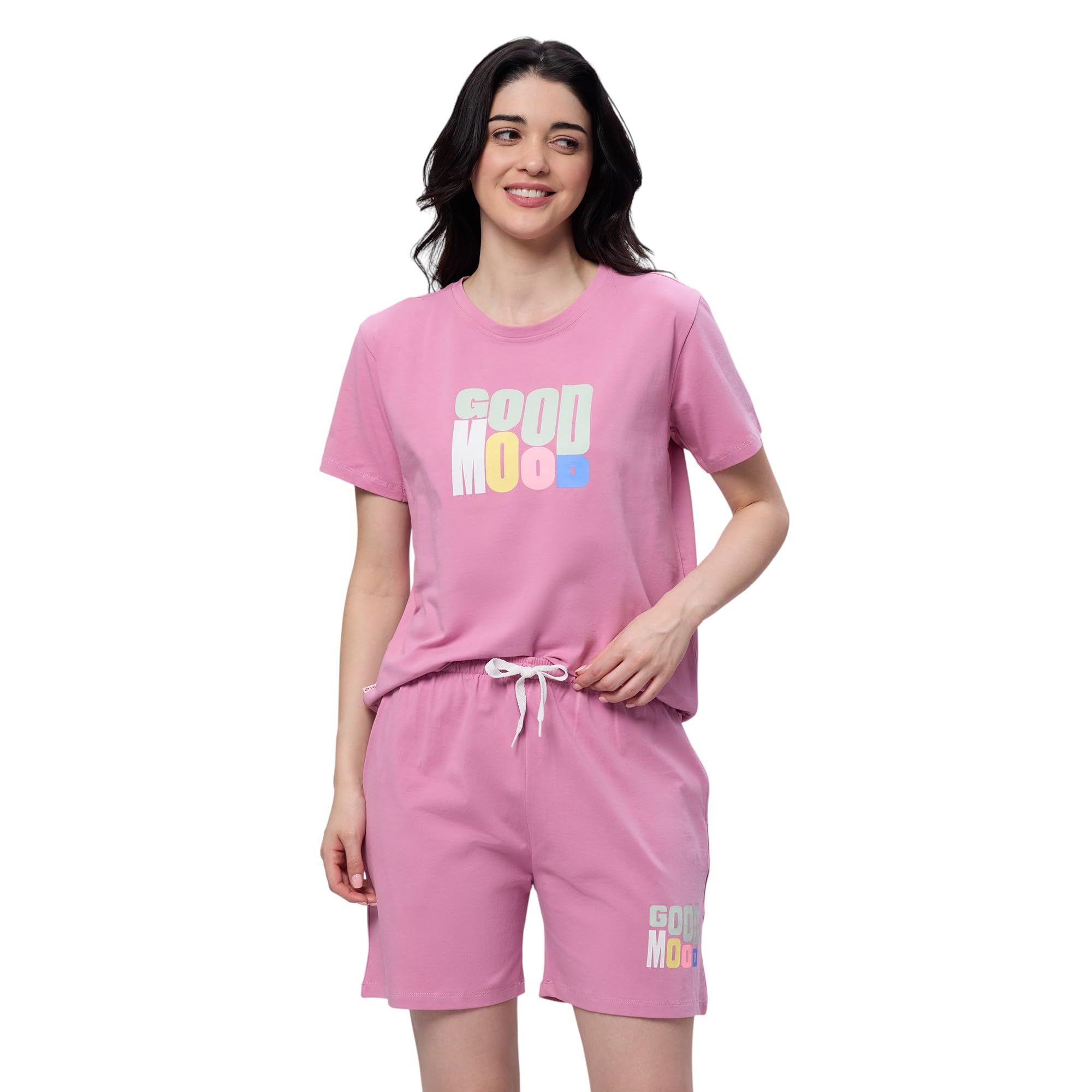lotik Women's Cotton Solid Top & Shorts Set-picture-35