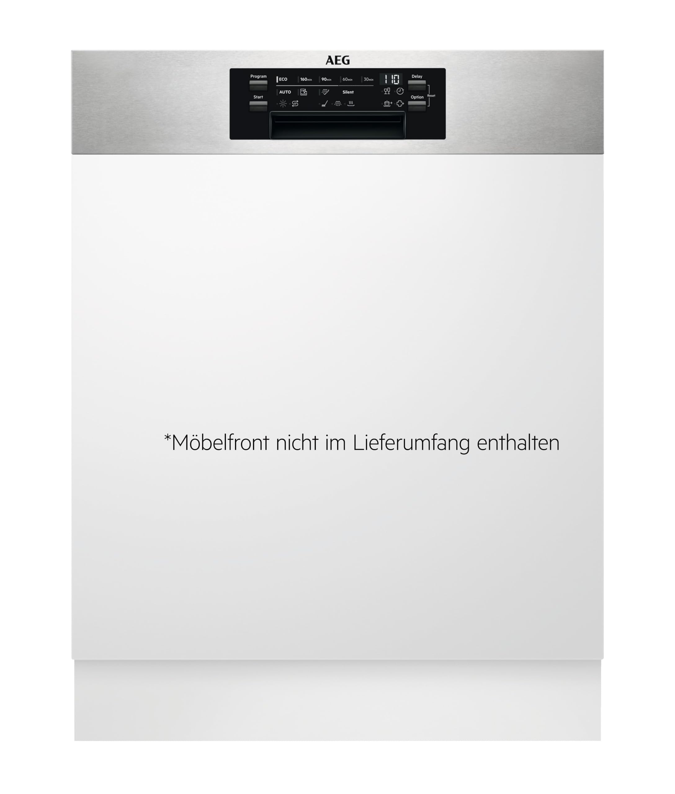 AEG Teilintegrierter Geschirrspüler 60cm, Spülmaschine Serie 7000: mit Glasschutz, Energieklasse B, Besteckschublade, personalisierte Zeit-Steuerung, leise 42dB, Wasserstopp, 14 MG, FEE7571APM