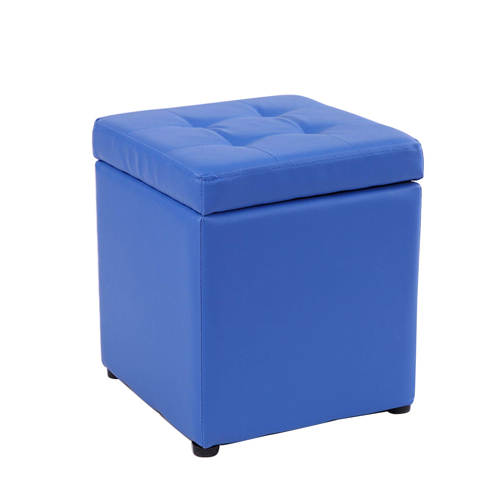 Daoyuan Square Storage Upholstered Footstool, PU Leather Makeup Dressing Stool,Shoe Bench Vanity Stool Piano Seat Ottoman Functional Stool Sofa Stool