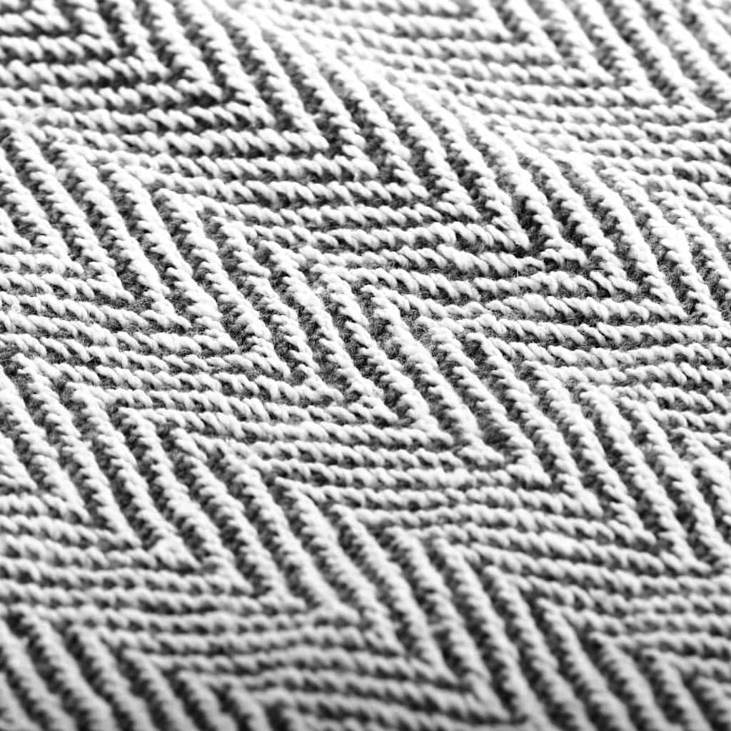 Copriletto in cotone, motivo a spina di pesce, 220 x 250 cm, blu