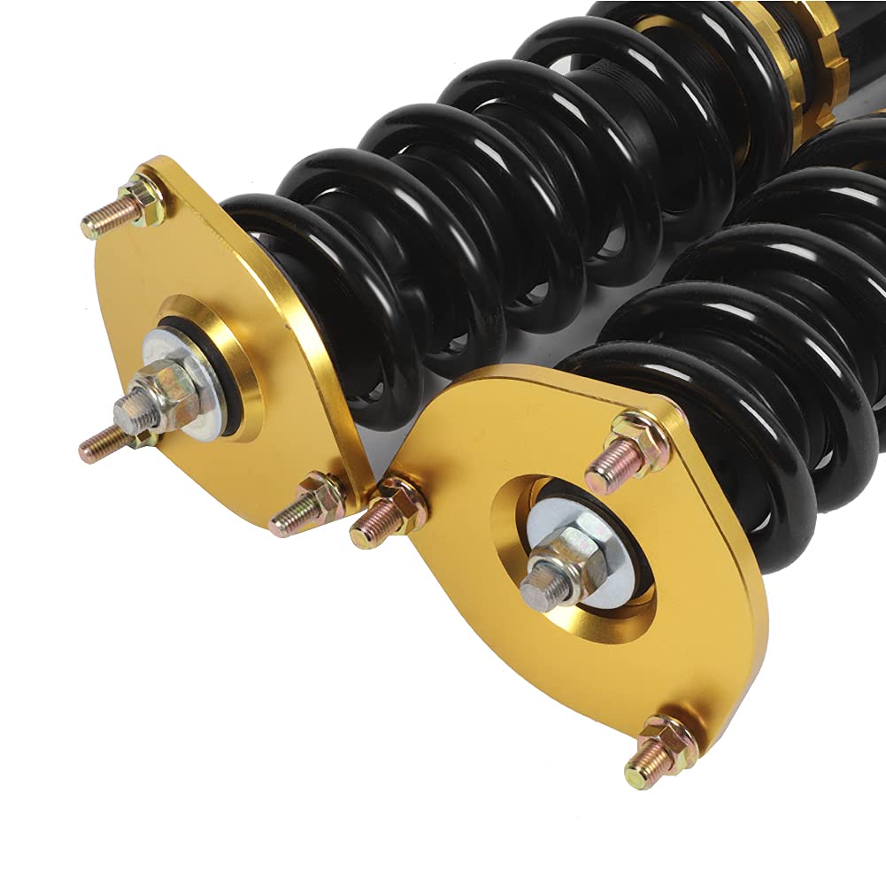 4 szt. Amortyzator Amortyzator Zestaw do Obniżania Zawieszenia Coilover Pasuje do Supra Base Hatchback 2D 3.0L 86-92 z regulacją Wysokości Regulowany Przód Tył w Zestawie a Jest to w Pełni