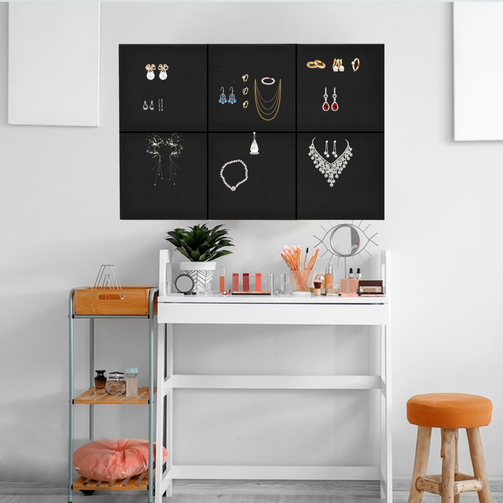 Tablica ogłoszeń, duża tablica korkowa na ścianę, 120 x 89 cm, filcowe płytki z 80 pinezkami, tablice korkowe do dekoracji domu biura