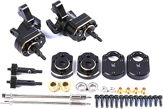 RCAWD SCX24 Upgrades Brass Steering Hub & Portal Gear Housing & Brass Portal Gears & #45 Driveshaft Parts for Axial 1/24 Portal Axle Crawlers