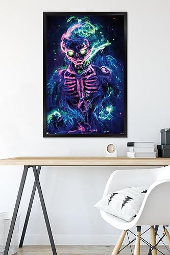 Miniatura 6 de Trends International Wumples - Póster de pared de esqueleto neón, 22.37 x 34.00 pulgadas, versión enmarcada en negro
