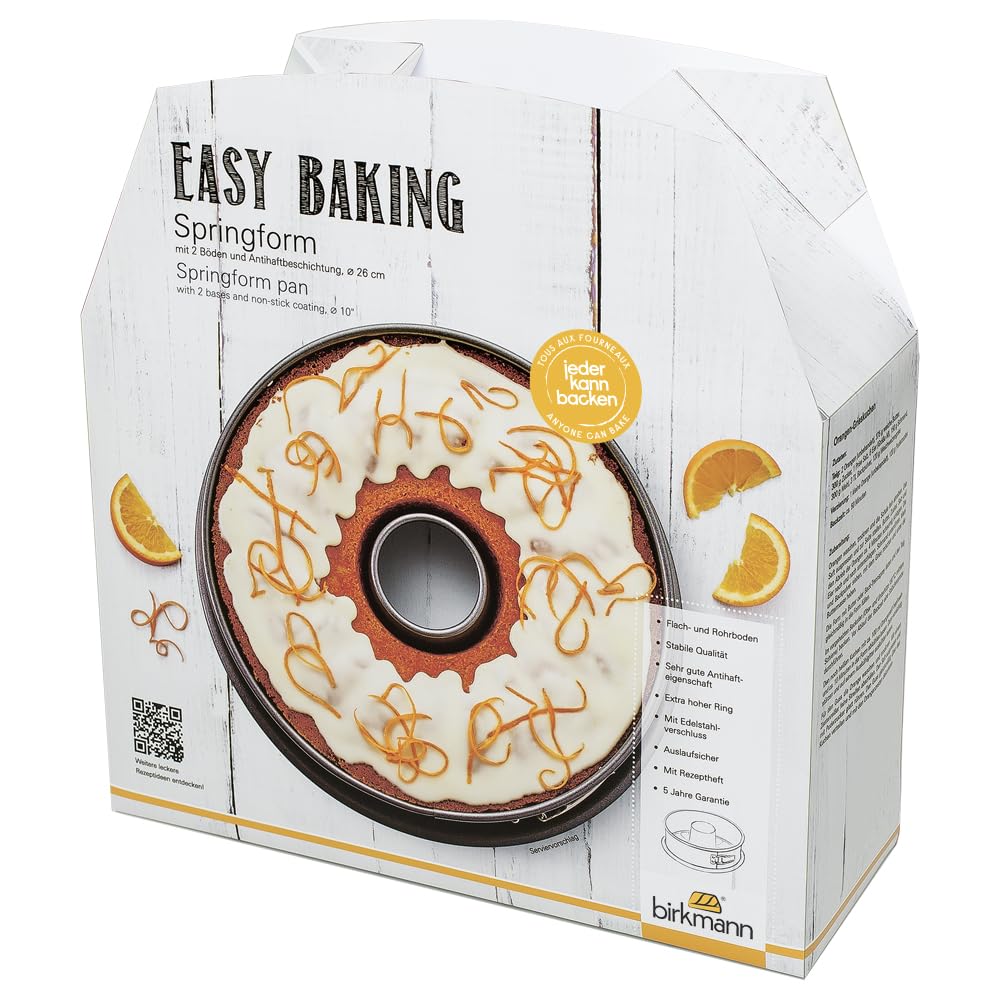 RBV Birkmann Springform mit Zwei Böden Easy Baking 26 cm Antihaftbeschichtung schnittfest