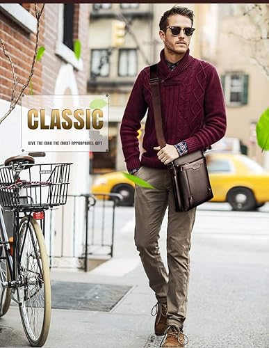 Miniatura 7 de Bolso bandolera de cuero para hombre, bolso de hombro para hombre