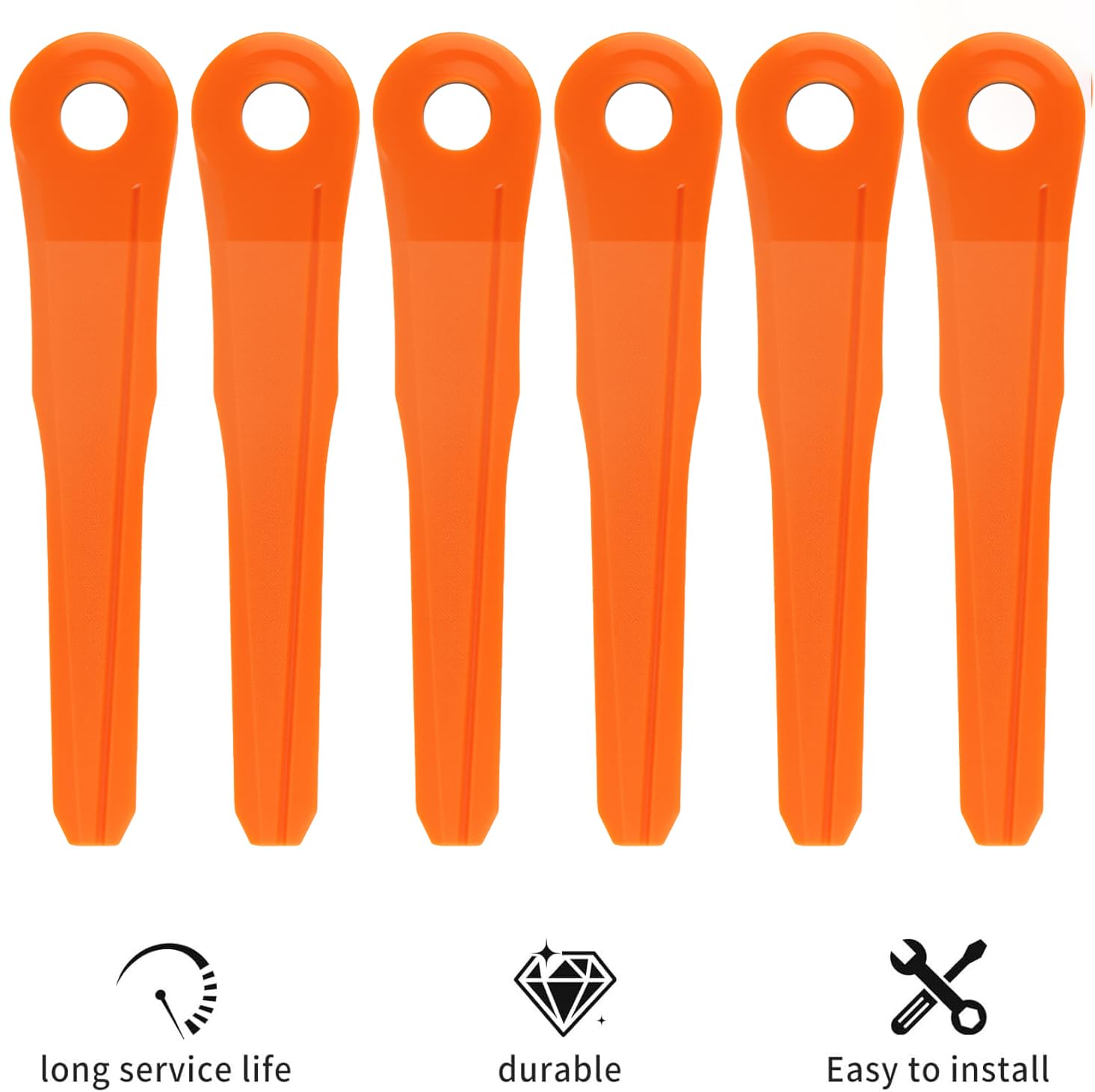 Paquete de 40 cuchillas de plástico 4002 007 1000 para Stihl PolyCut 6-2, 6-3, 7-3, 28-2, 48-2, 27-3, 47-3, cuchillas de repuesto para cabezal Stihl PolyCut
