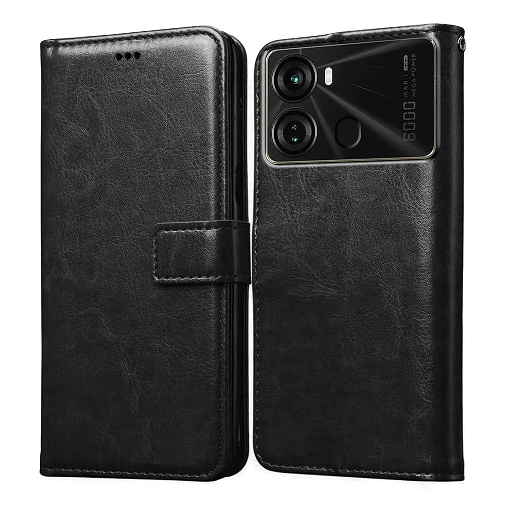 Amazon Brand- Solimo Flip for Itel P40 4G (Leather_Black) (B0C14WPWGP) Amazon Price History, Amazon Price Tracker