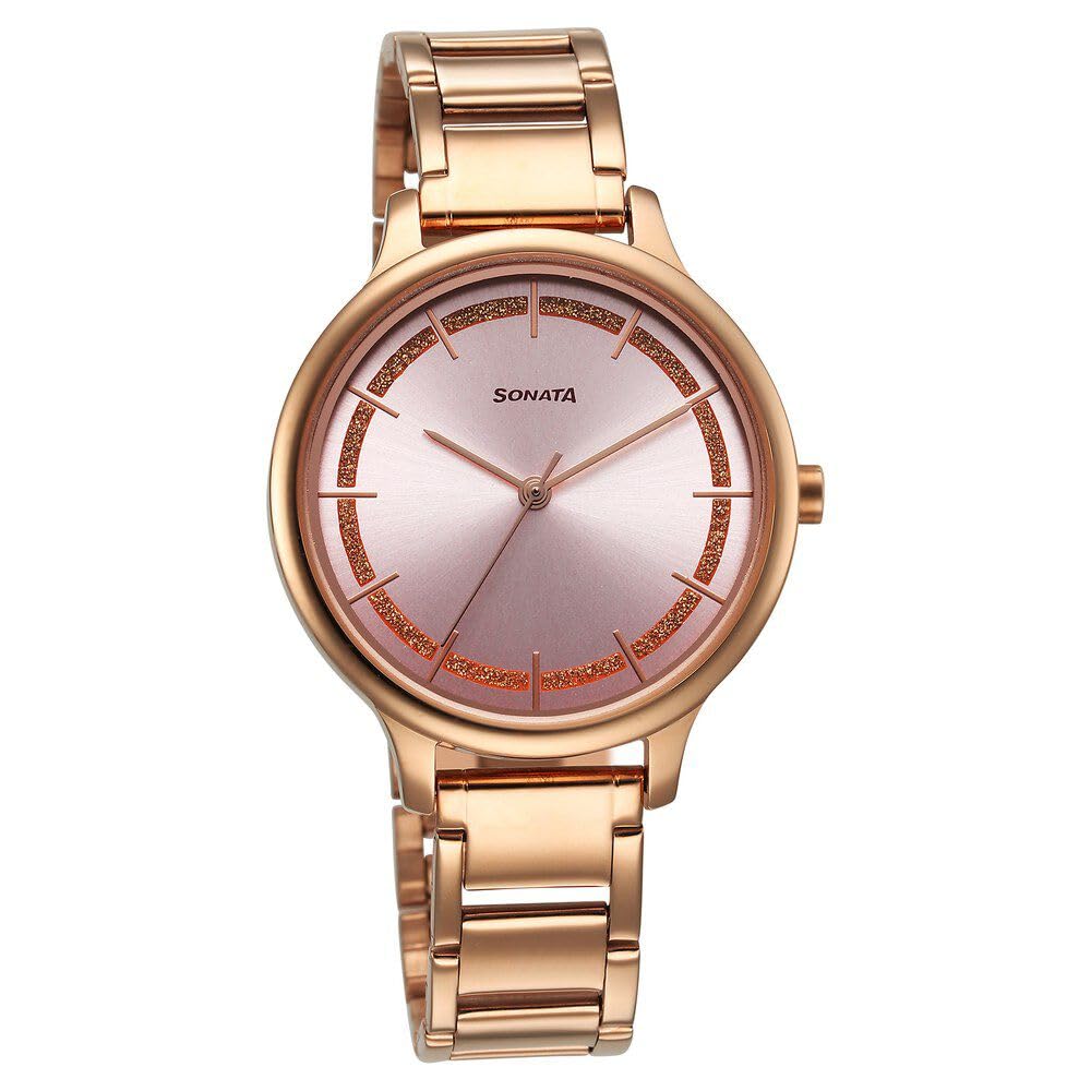 Sonata Blush Quartz Analog Pink dial Stainless Steel Strap Watch for Women-NS87050WM06 (B0CRHQC7YC) Amazon Price History, Amazon Price Tracker