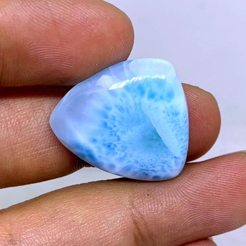 Larimar pour fabrication bague pendentif collier pierre naturelle forme triangle - 2
