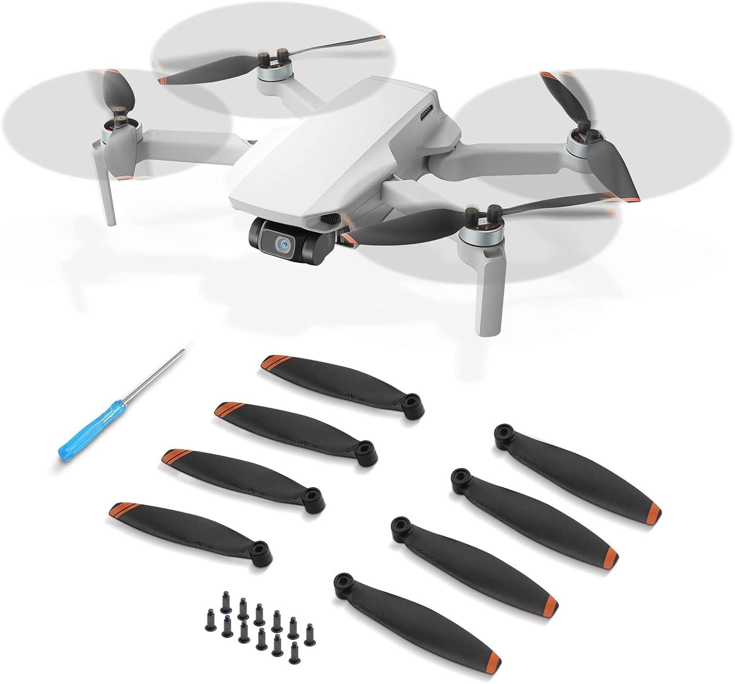 Eliche per DJI Mini 4K/2/2 SE/SE Lame di Ricambio Ali a Basso Rumore per DJI Mini 4K 2 SE droni Accessori Viti e cacciaviti esclusivi 32 Pezzi Arancioni