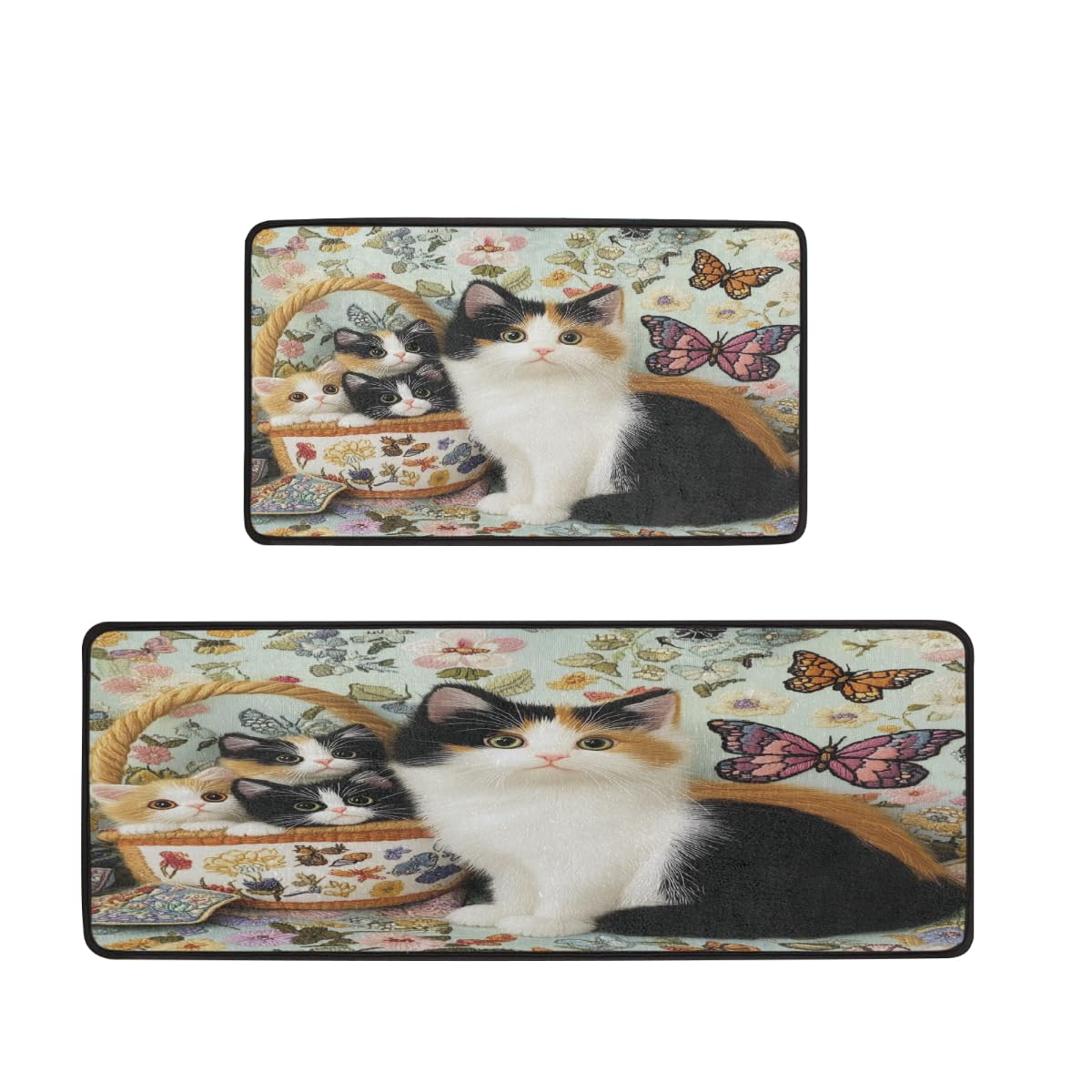 Tapetes de cocina antideslizantes Mexpekil de espuma viscoelástica con diseño de gato