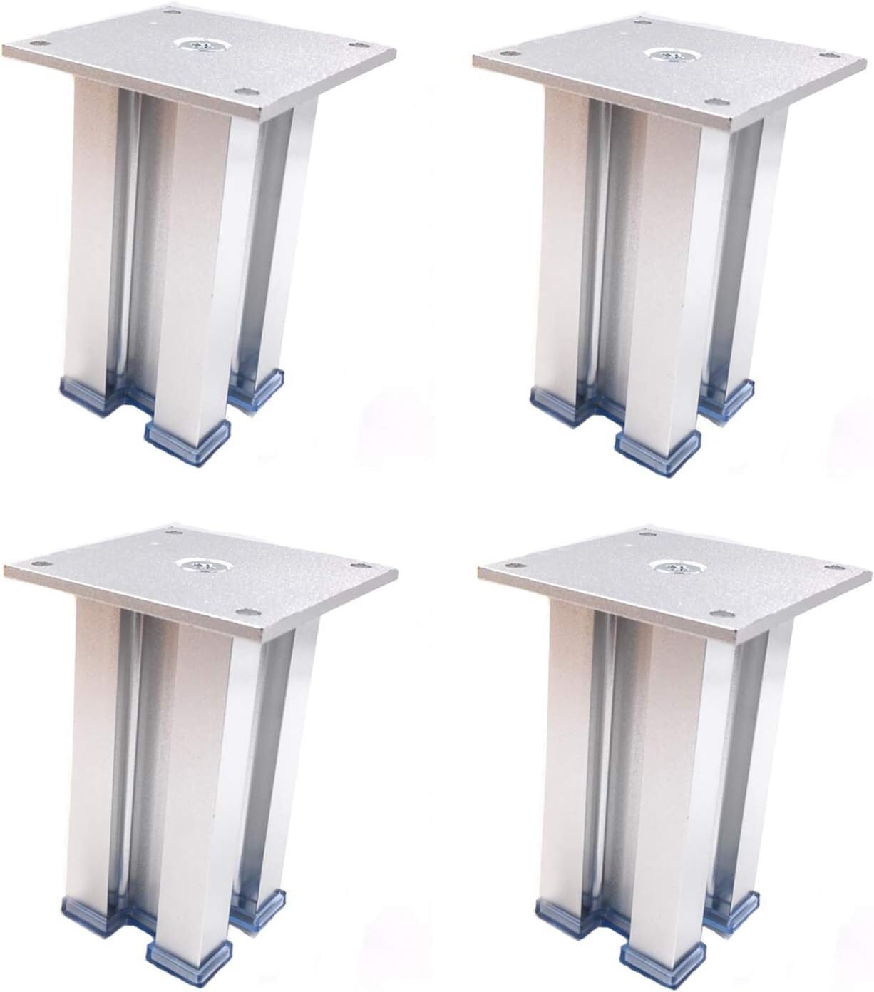 Rhllvj Silver Modern Style Support Sofa Feet, 4Pcs Adjustable Aluminum Furniture Feet, Sofa Couch Cabinet Replacement Feet(,8Cm (3.14In))