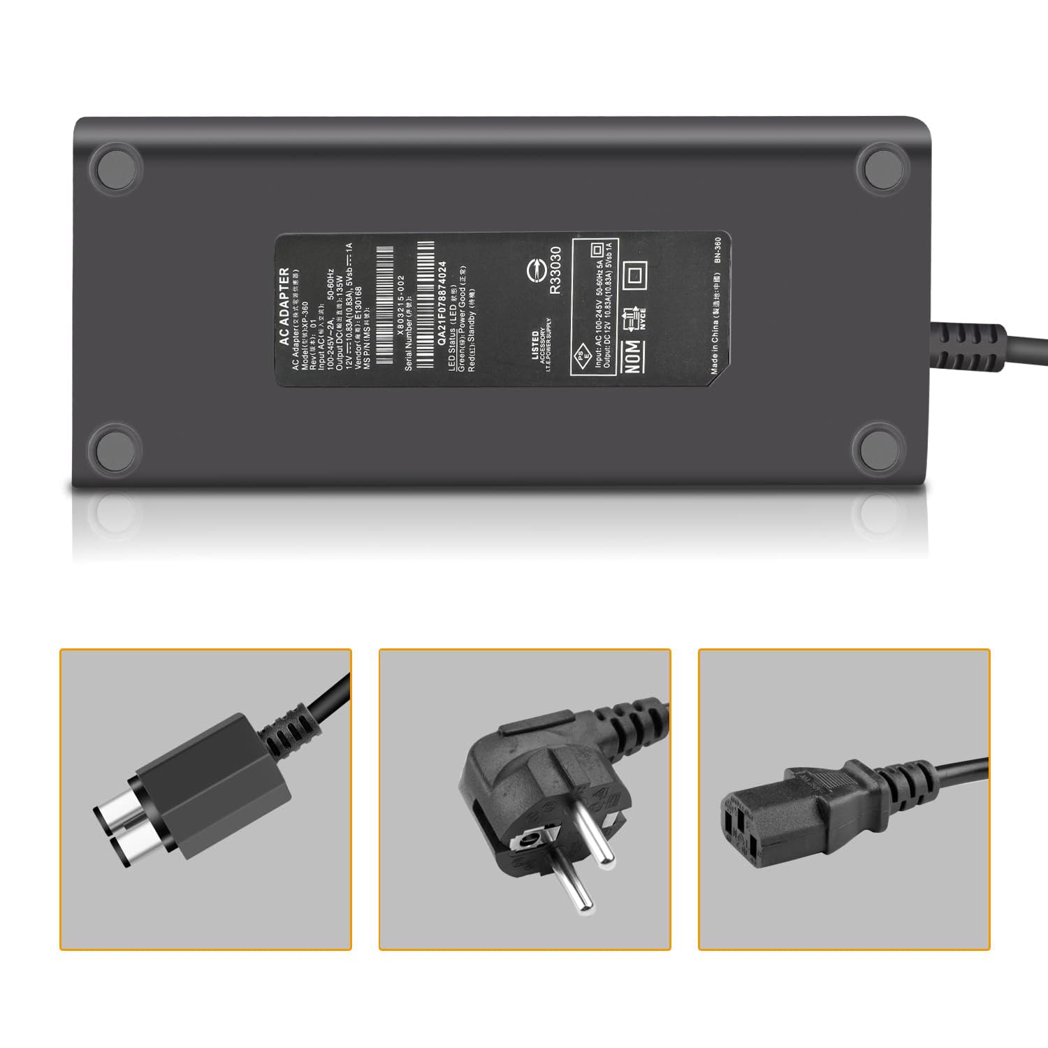 ALIMENTATORE Per MICROSOFT XBOX 360 SLIM TRASFORMATORE X-BOX - Foto 3