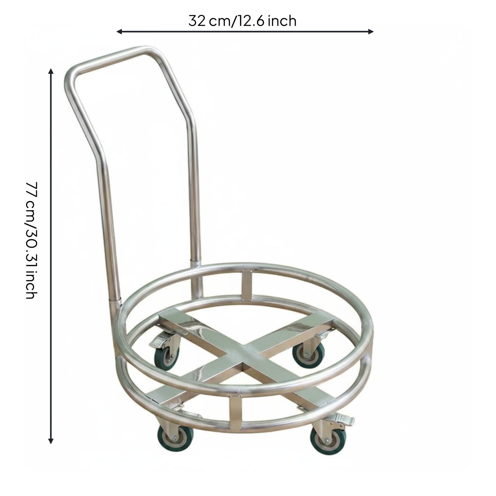 Carrello portautensili in acciaio inox con 4 ruote e freno