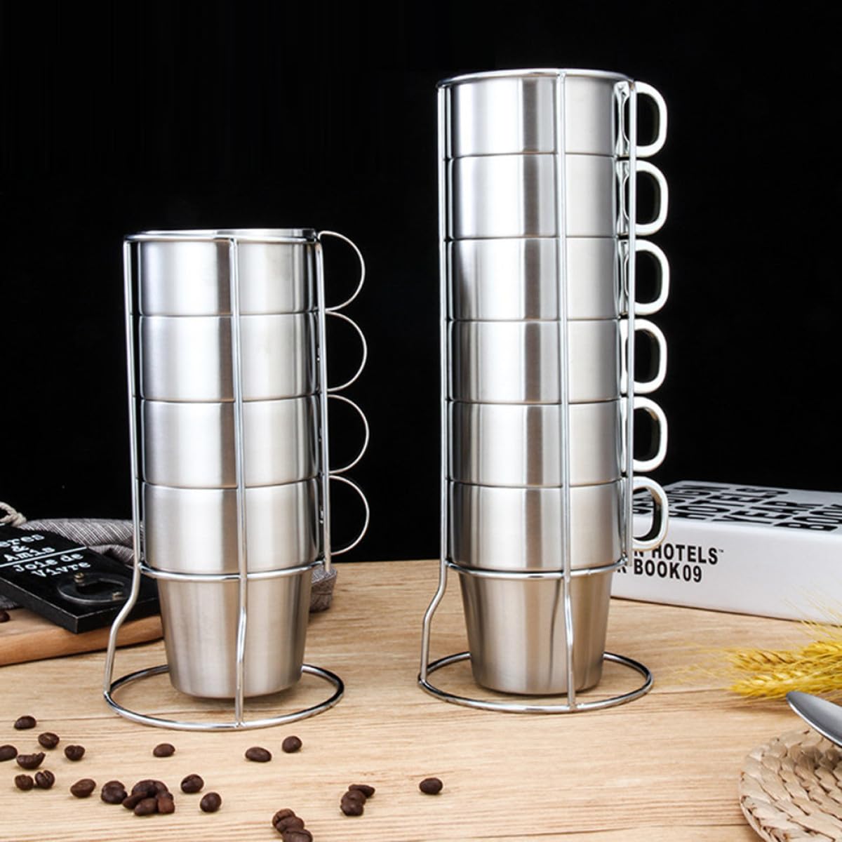 6 Stück Edelstahl Trinkbecher aus Robustem Edelstahl Stapelbar und Isoliert für Outdoor Partys und Vielseitige Nutzung