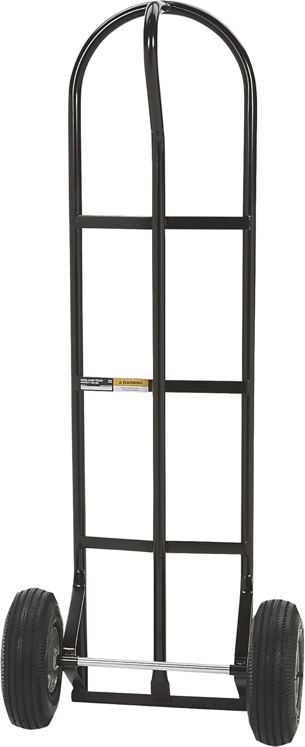 Ironton Steel Pneumatic Hand Truck Dolly - 600-Lb. Capacity, 10in. Tires, Powder-Coat Finish - - 