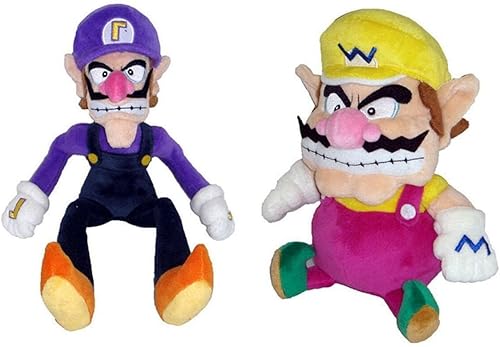 Miniatura 1 de Miaobe Anime Wario - Muñeco de peluche Waluigi de Wario y Waluigi, figura nueva de 9-10 pulgadas (Wario y Waluigi)