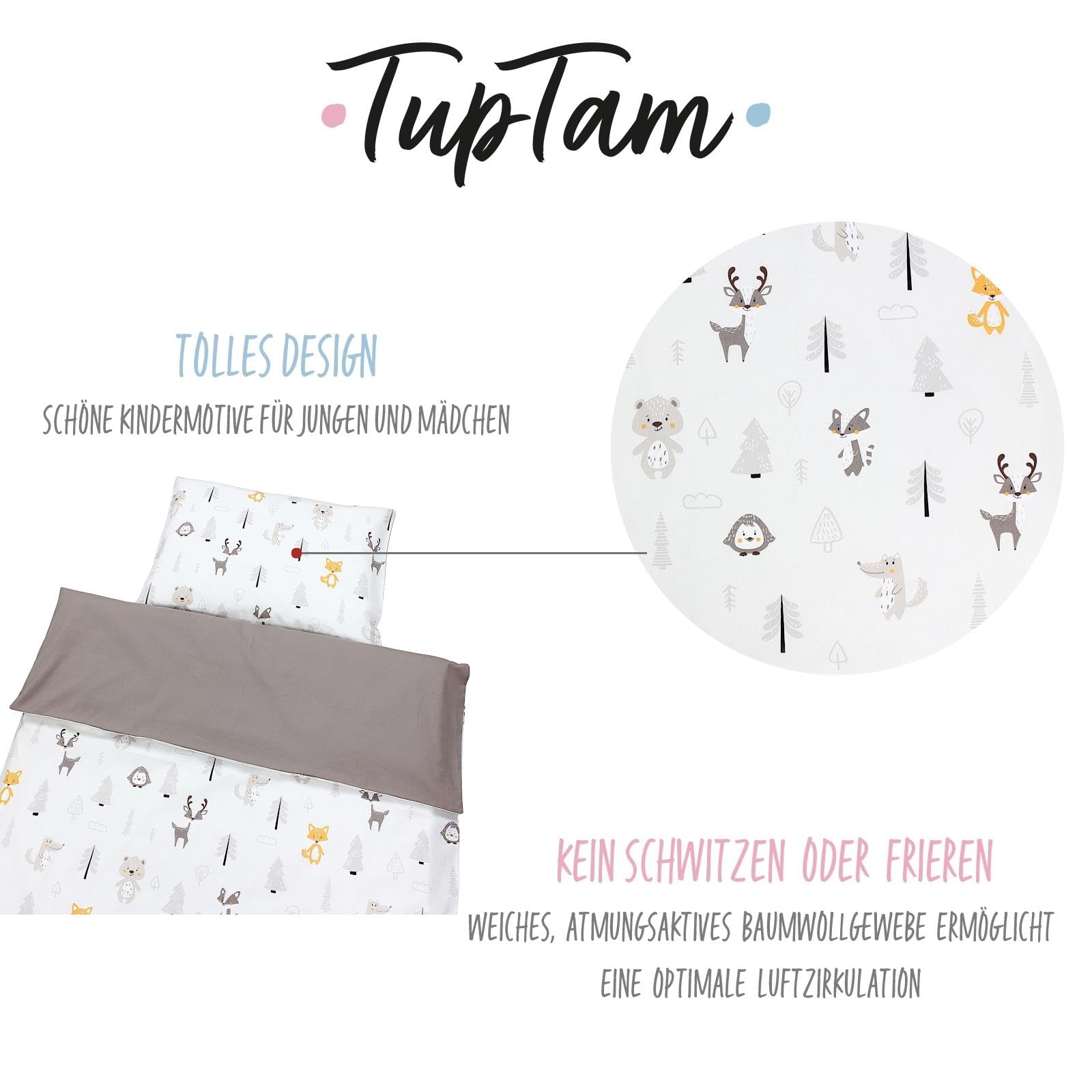 TupTam Juego de Ropa de Cama para Niños, de 2 Piezas., Conejo/Rosa/Lunares, 120x90 cm — view 70
