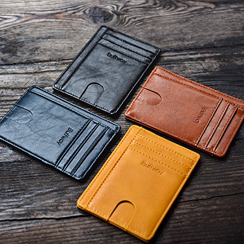 Buffway Slim Minimalist Front Pocket Rfid Blocking Leather Wallets For Men Women - Alaska Brown #TOP6