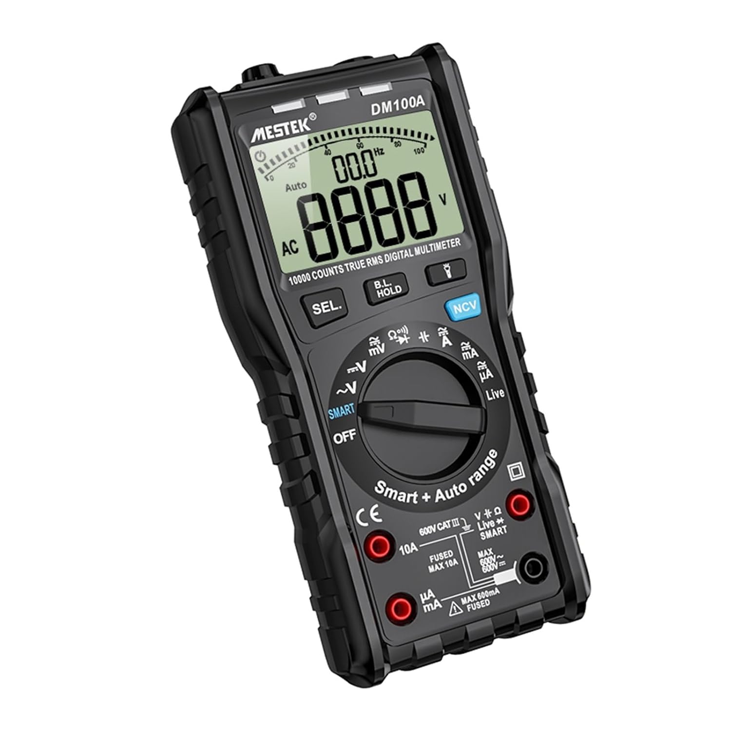 DM100A Auto-Ranging 10000 Counts Display Multimeter Tester Voltage Current Capacitance Measuring Smart Digital Multimeter