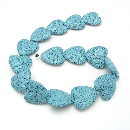 Cuentas de piedra de lava en forma de corazón, cuentas volcánicas de colores de piedras preciosas volcánicas de aceite esencial, cuentas volcánicas