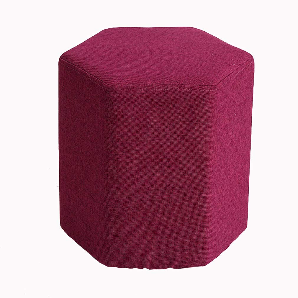 -Footstools Ottomans Multipurpose Cloth Removable Washable Non-slip Fashion Simple Living Room Change Shoes Dressing Bed End Stool, Multiple Colors (color : B, Size : 35X35CM)