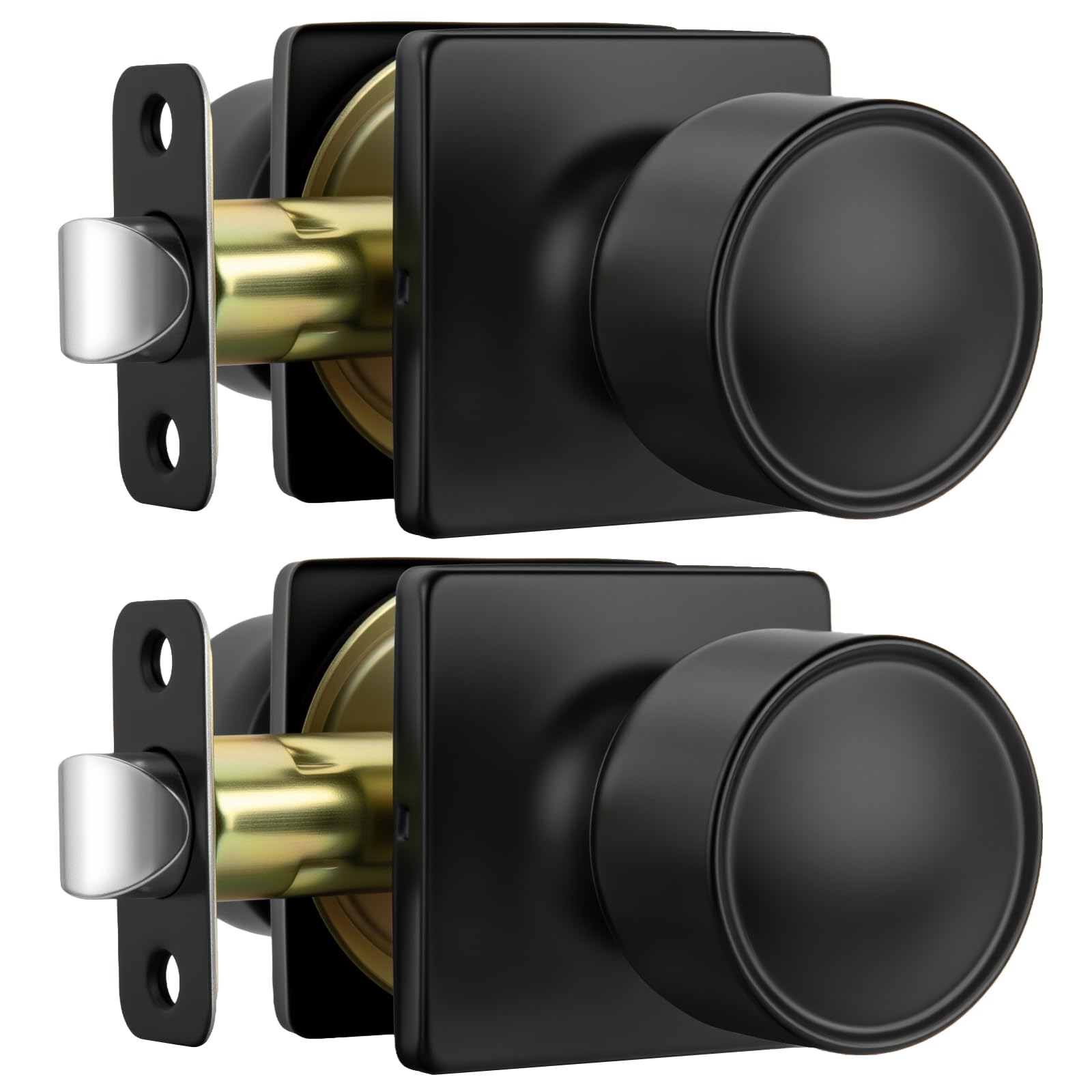 Goldenwarm Matte Black Door Knobs - 10 Pack -25