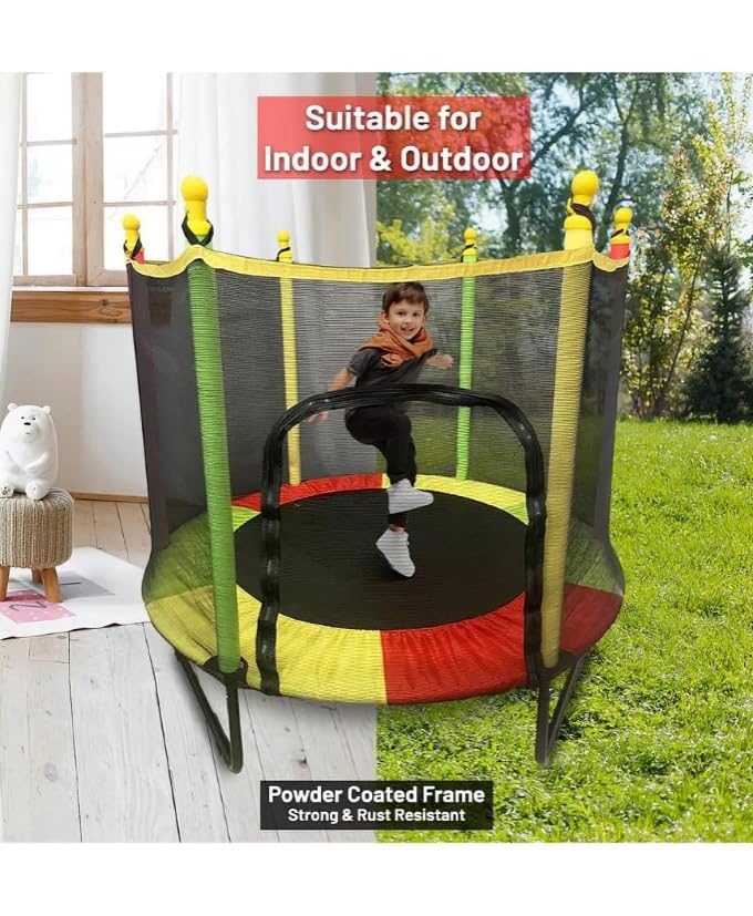 Step Over 55 inch Trampoline with Safety Net for Kids & Adults || Indoor & Outdoor || 120 kgs Powerful Loading Capacity || Stainless Steel Frame & Legs ||Best Gift for Kids||2025 Edition - Image 8 thumbnail