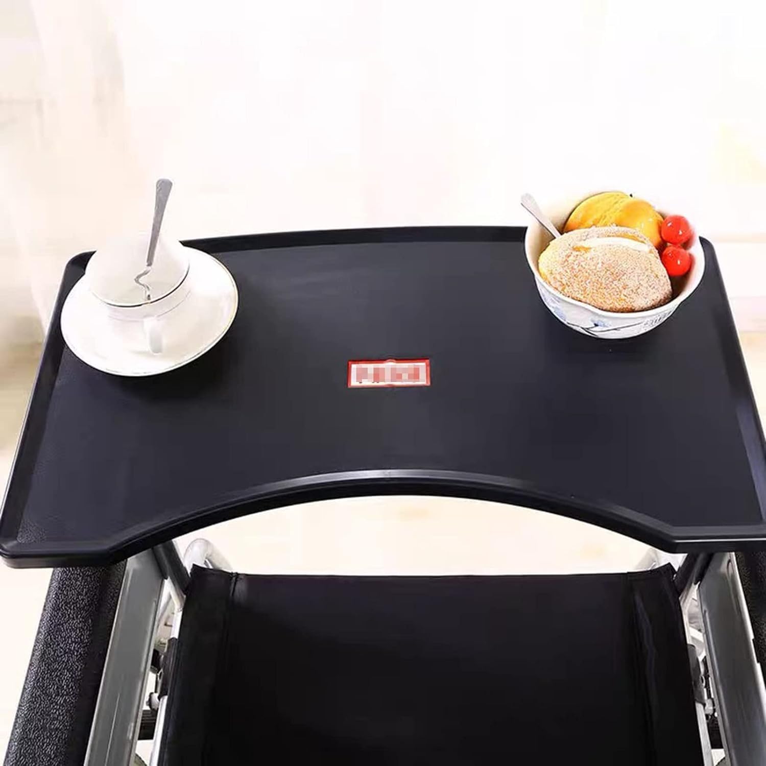 Rollstuhl Tablett Tisch mit Getränkehalter, Abnehmbarer ABS-Kunststoff-Rollstuhl-Schoßtablett, Portable Universal Tray Schreibtisch für ältere Leseruhe