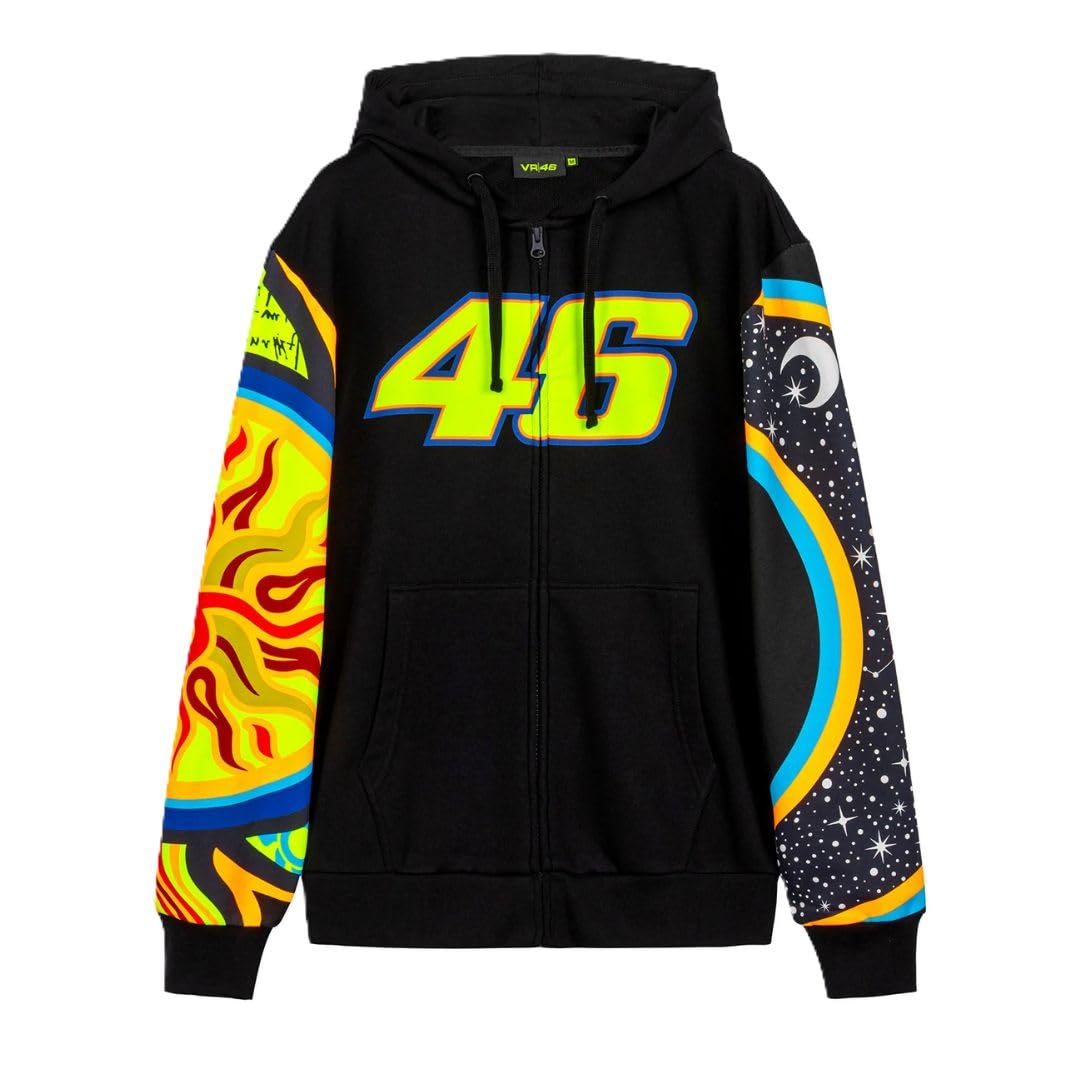 Valentino Rossi Sole Luna 46 Heritage Adult Sweatshirt, Moto GP Black, X-Large
