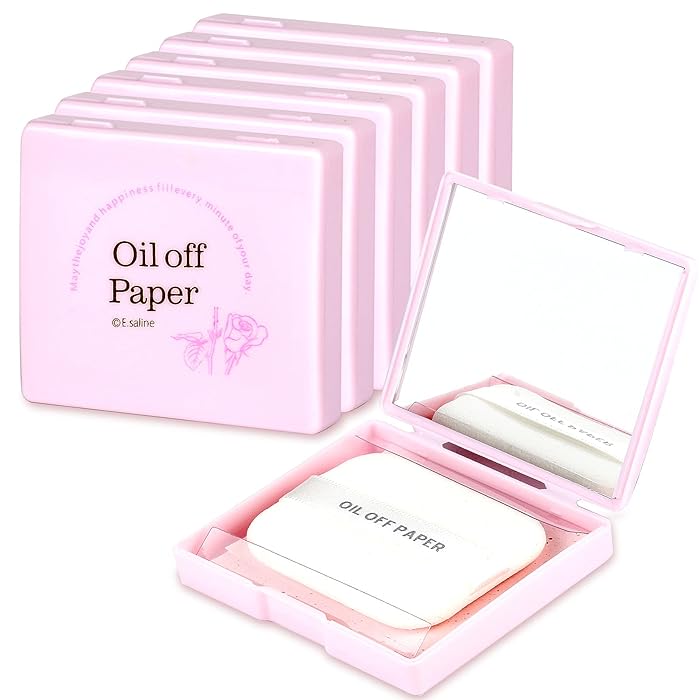 Buy 480Pcs Face Oil Blotting Sheets with Mirror Case and Powder puff