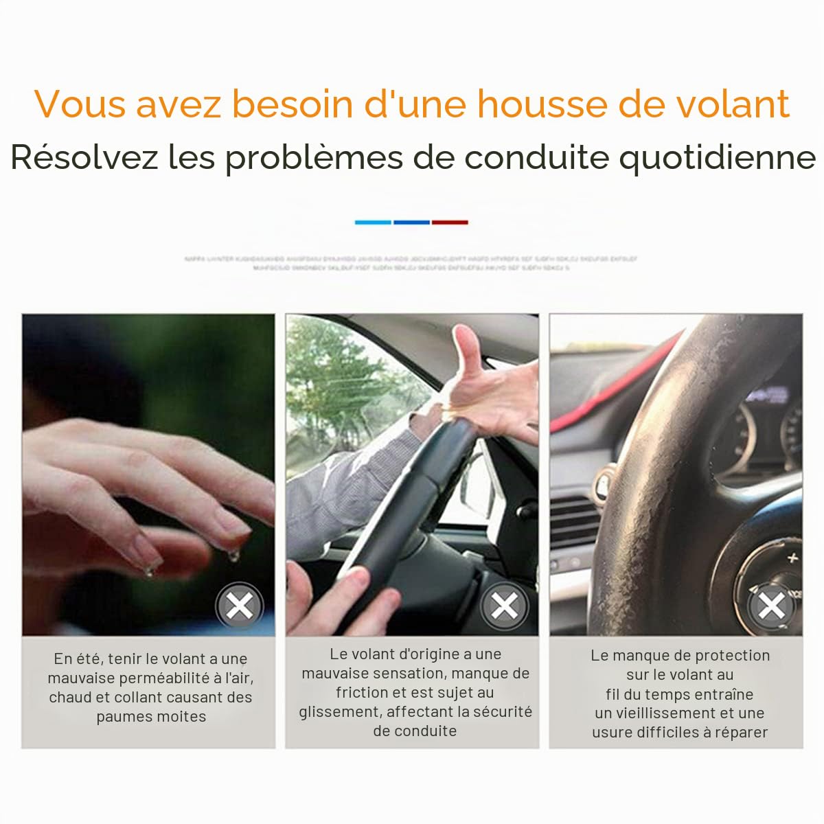 JNNJ Couvre Volant Universelle, Anti-Dérapant Couvre Volant Bling Diamant Glitter, Housse en Cuir avec Strass en Cristal, 37-38cm Protege Volant Voiture à Paillette Diamant pour Femmes(Noir)
