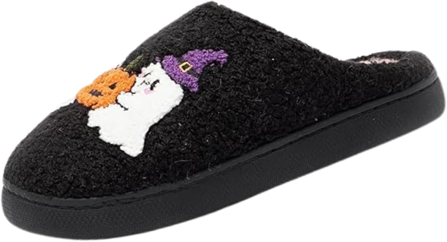 Cute Halloween Slippers for Women Perfect Soft Plush Comfy Warm Slip-On Halloween Pumpkin Slippers fo Women Indoor Fluffy House Slippers for Women and Men Non-slip Fuzzy Flat Slides - Image 2